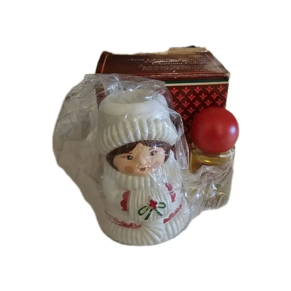 AVON Christmas Charmer Candlestick Decanter & Charisma Cologne with Box 1981